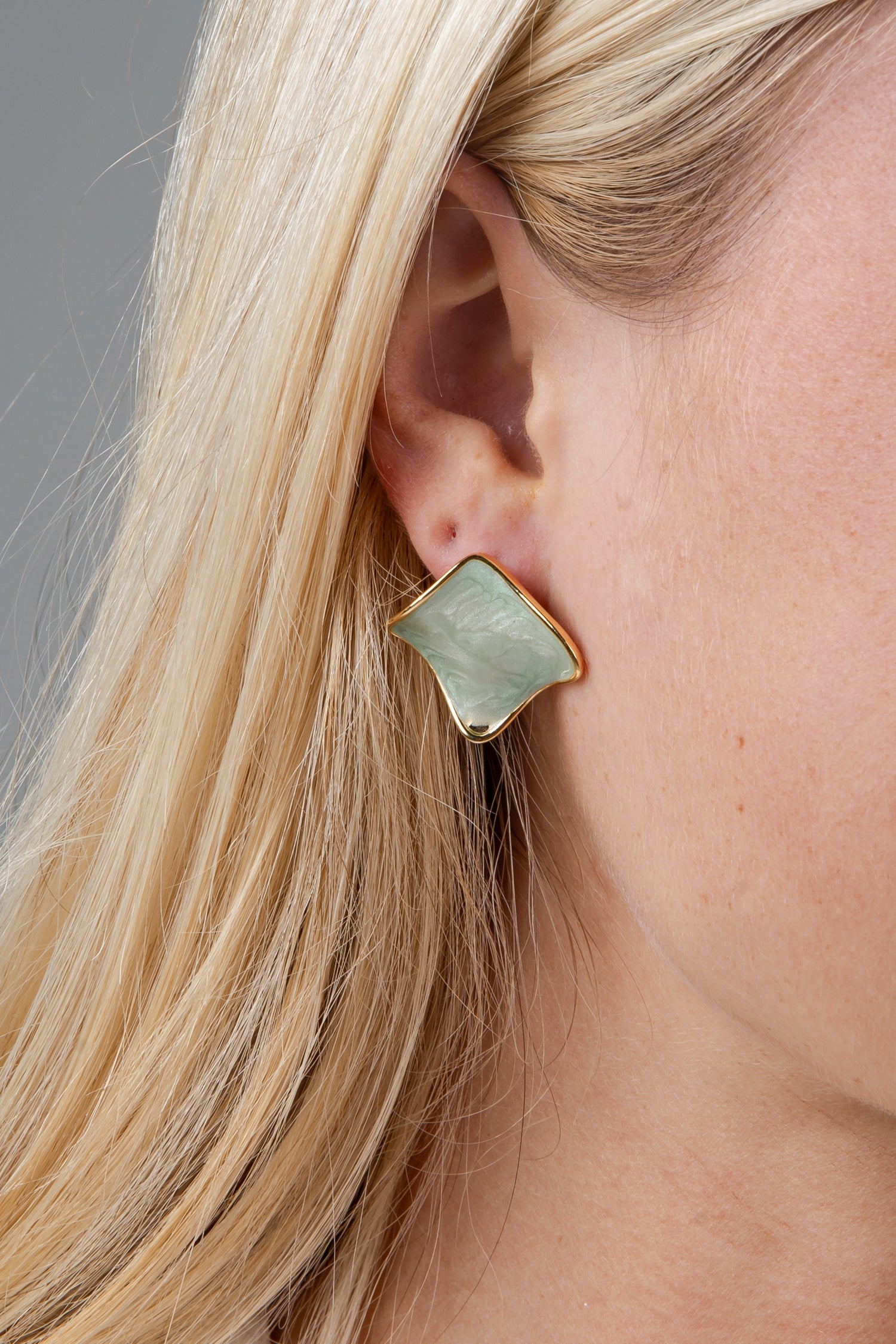 Clara Mint Emerald Stone Stud Earrings