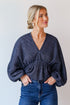 Navy Metallic Blouse