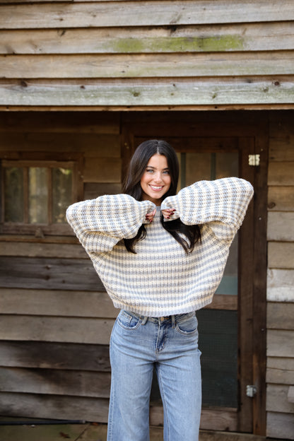 Windy Weather Ivory Striped Sweater
