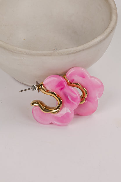 Bree Acrylic Flower Hoop Earrings