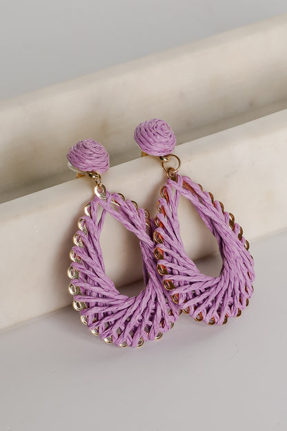 Ella Straw Teardrop Earrings