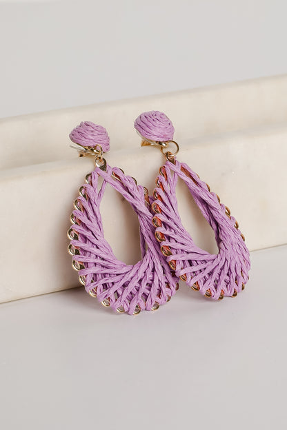 Ella Straw Teardrop Earrings