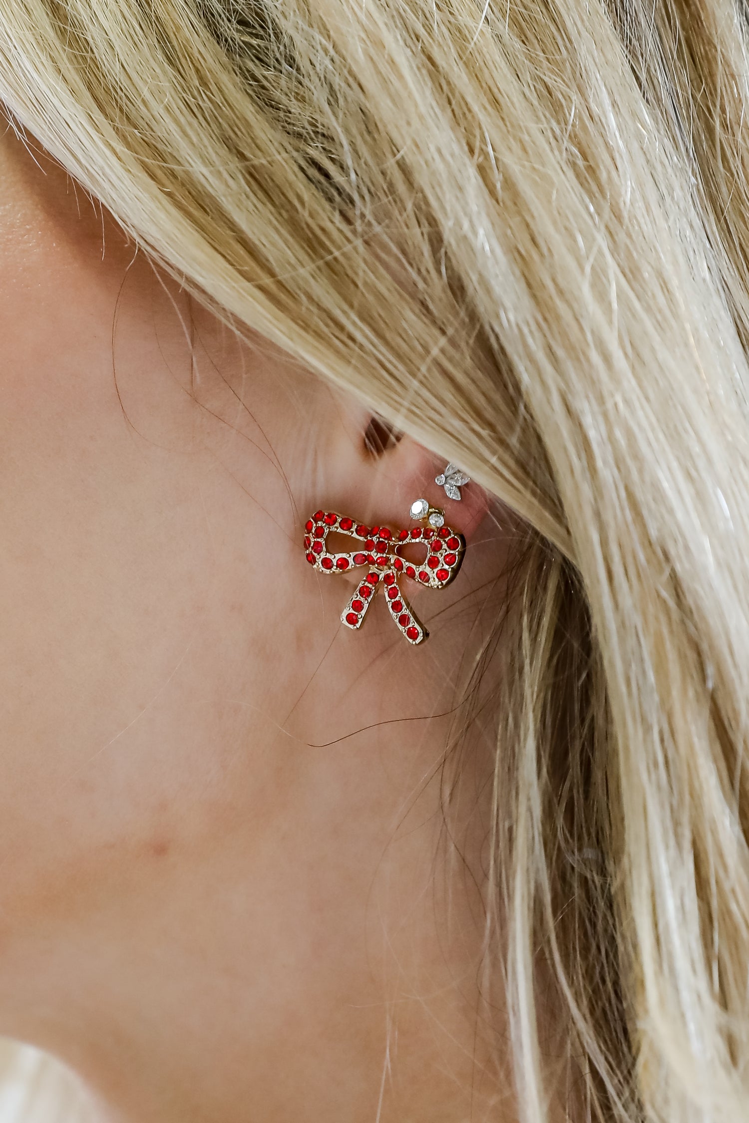 Maeve Rhinestone Bow Earrings