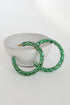 green Gemstone Hoop Earrings