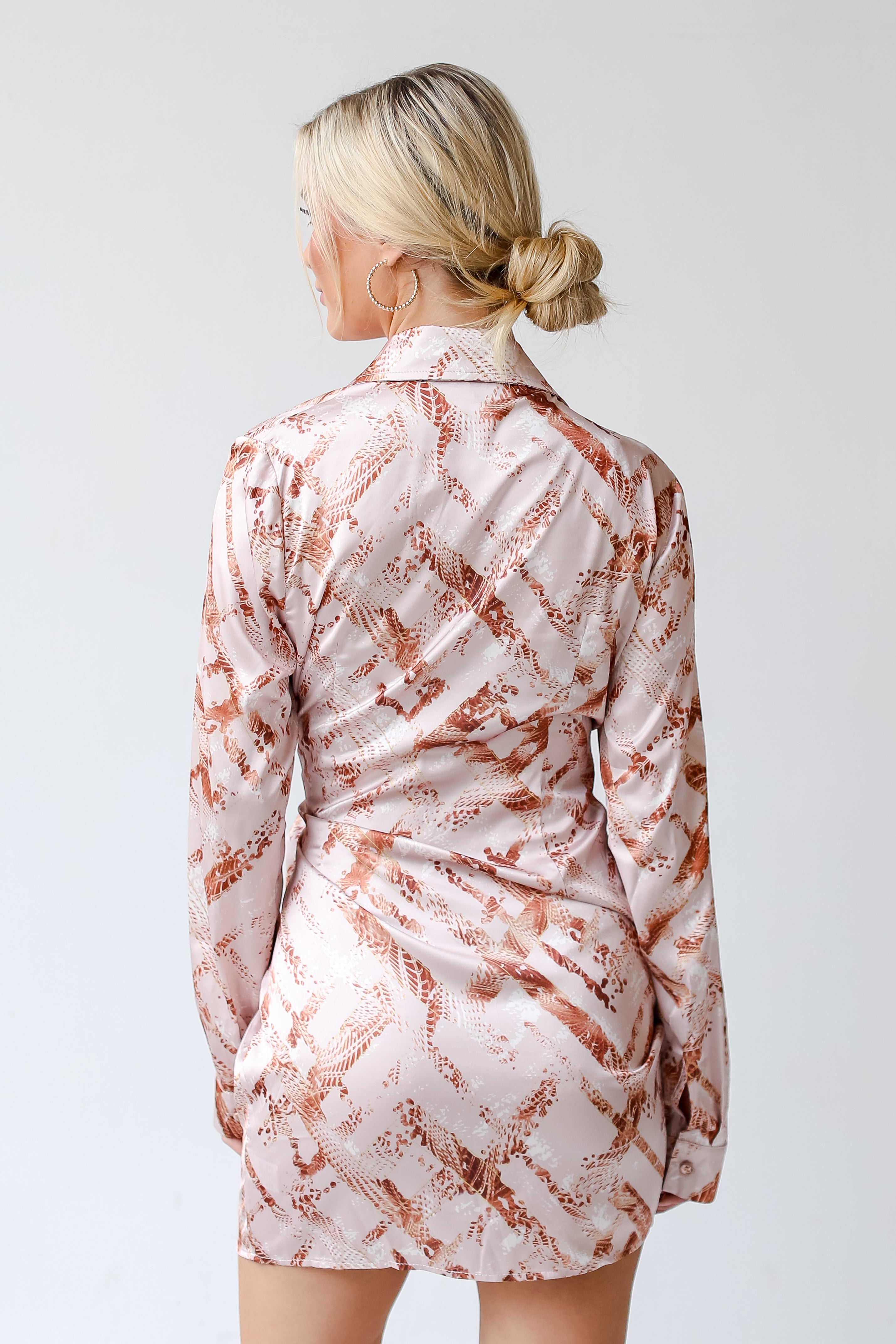 Satin Wrap Mini Dress back view