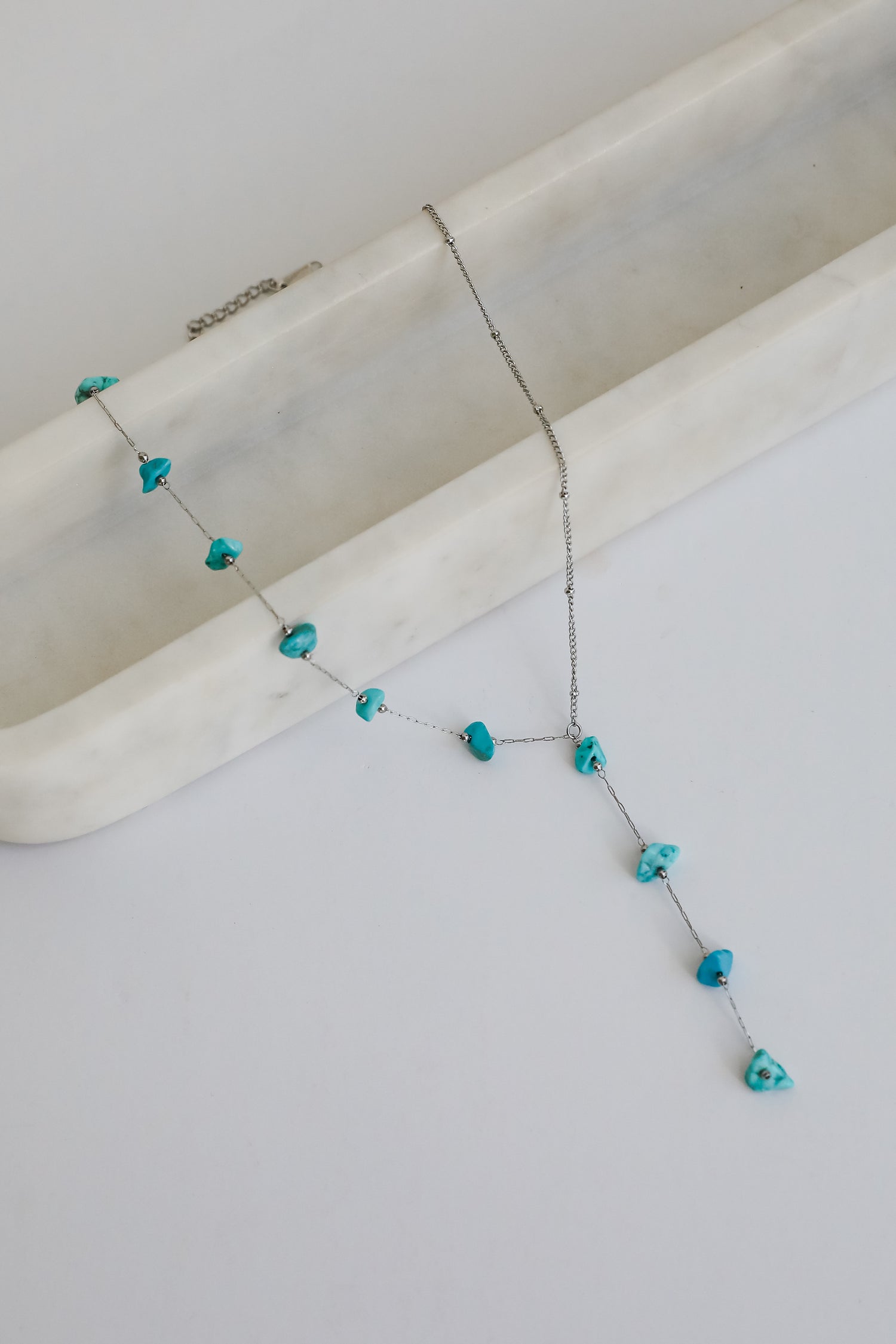 Allison Silver Stone Charm Necklace
