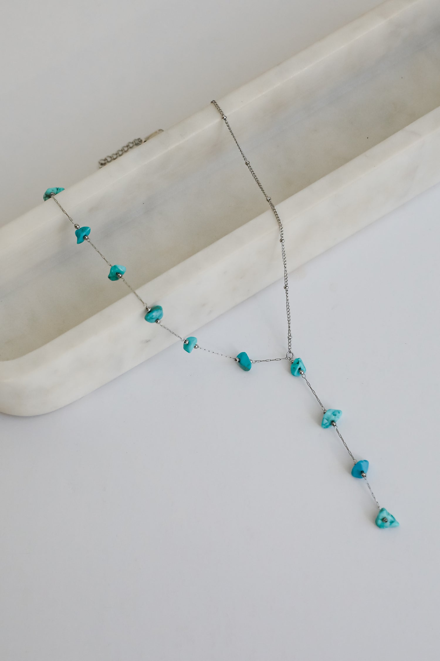 Allison Silver Stone Charm Necklace