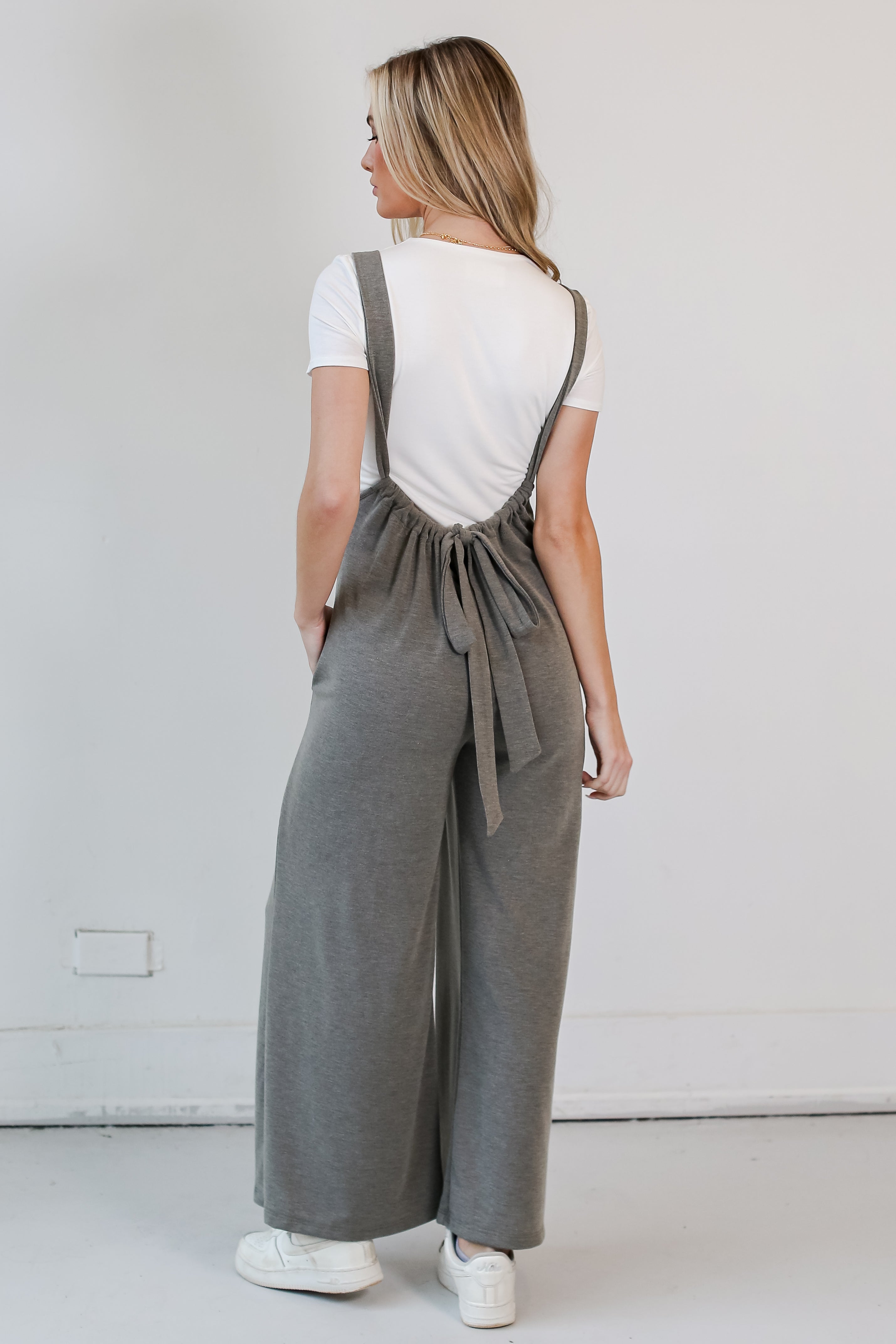 green wide leg jumpsuits