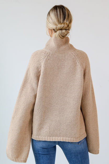 Mocha Oversized Sweater back view
