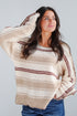 Instinctive Poise Ivory Striped Oversized Sweater