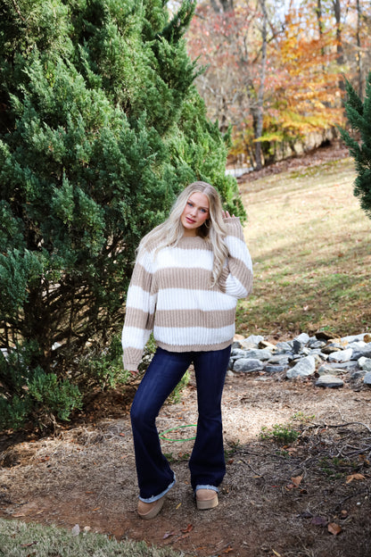 Cozy Aesthetic Striped Oversized Sweater