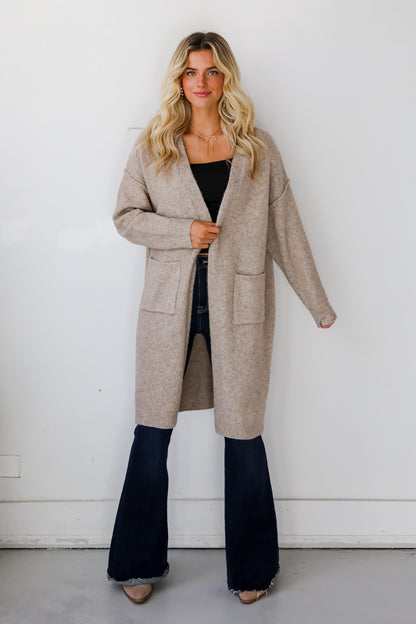 Coveted Upgrade Taupe Sweater Cardigan