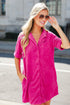 pink Terry Cloth Mini Dress