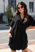 black Terry Cloth Mini Dress