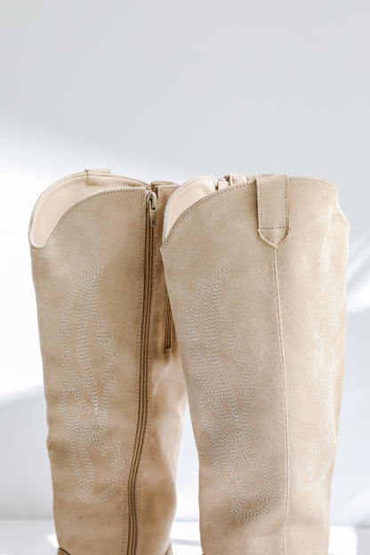In The Works Taupe Suede Western Boots