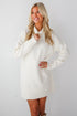 Seasonally Stylish Mock Neck Mini Sweater Dress