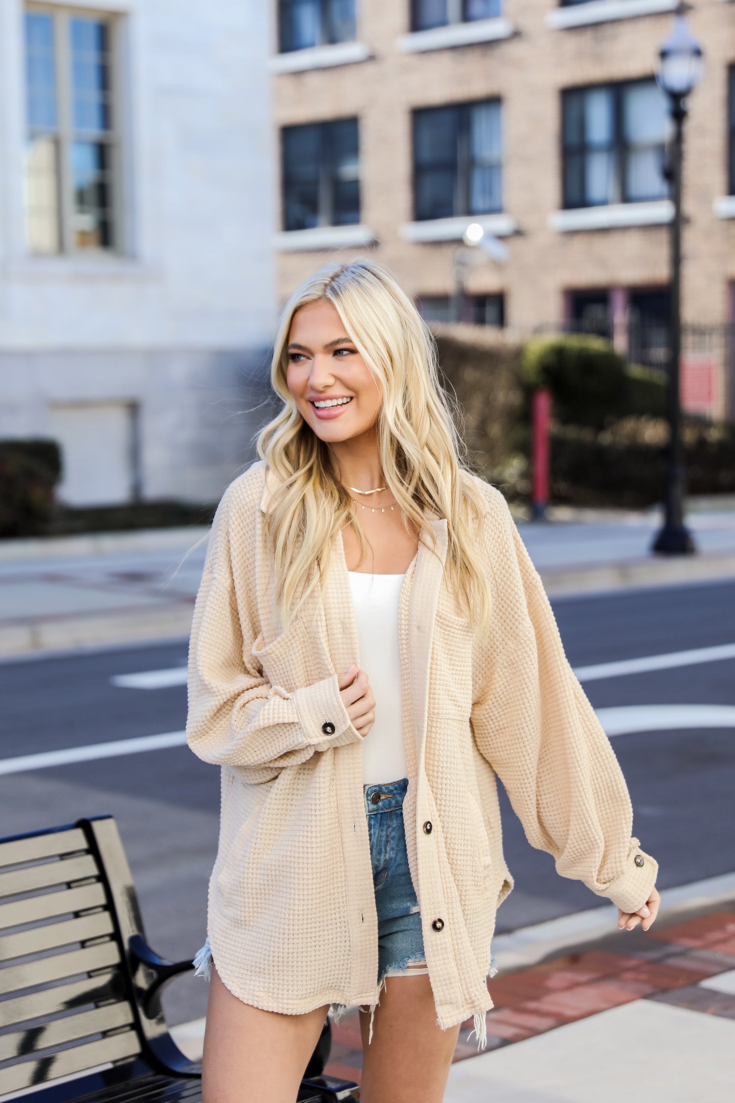 FINAL SALE - Inspired Style Waffle Knit Shacket