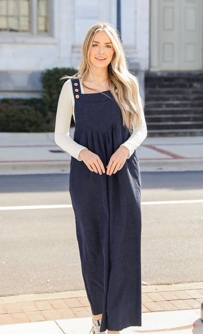 navy Corduroy Jumpsuit