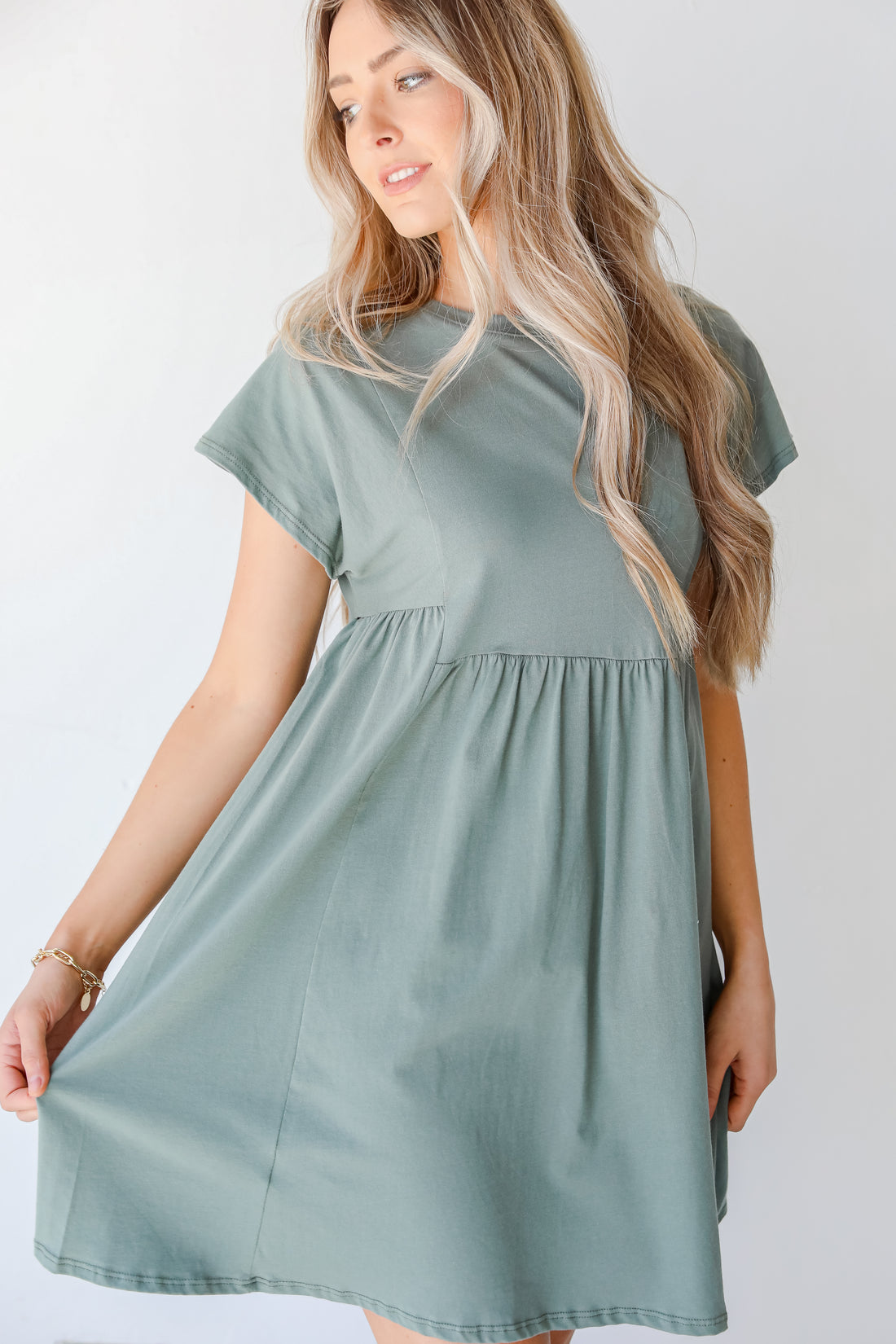 Babydoll Dress in sage