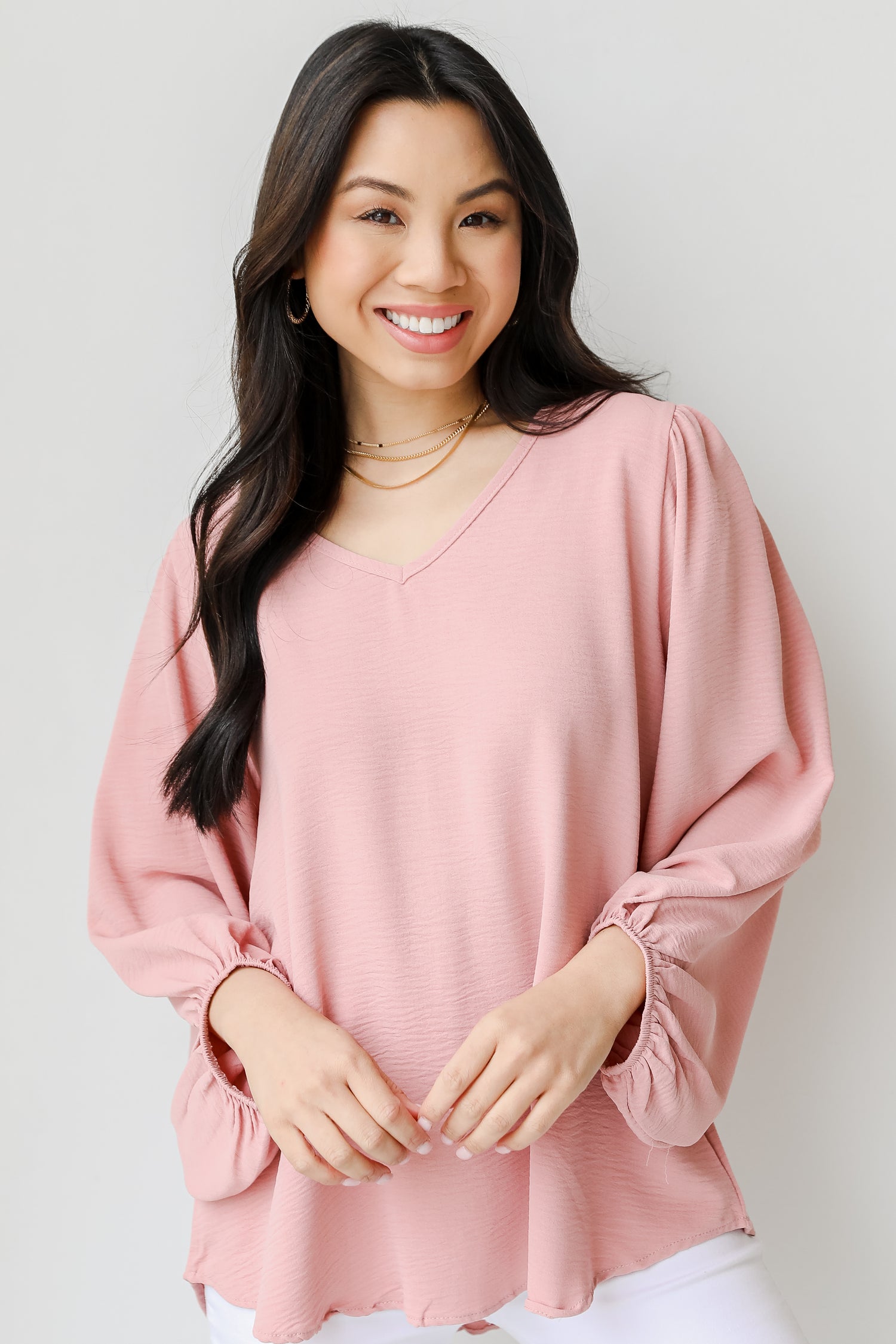 Blouse in mauve