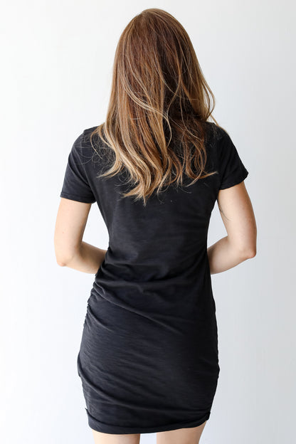Ruched Mini Dress back view