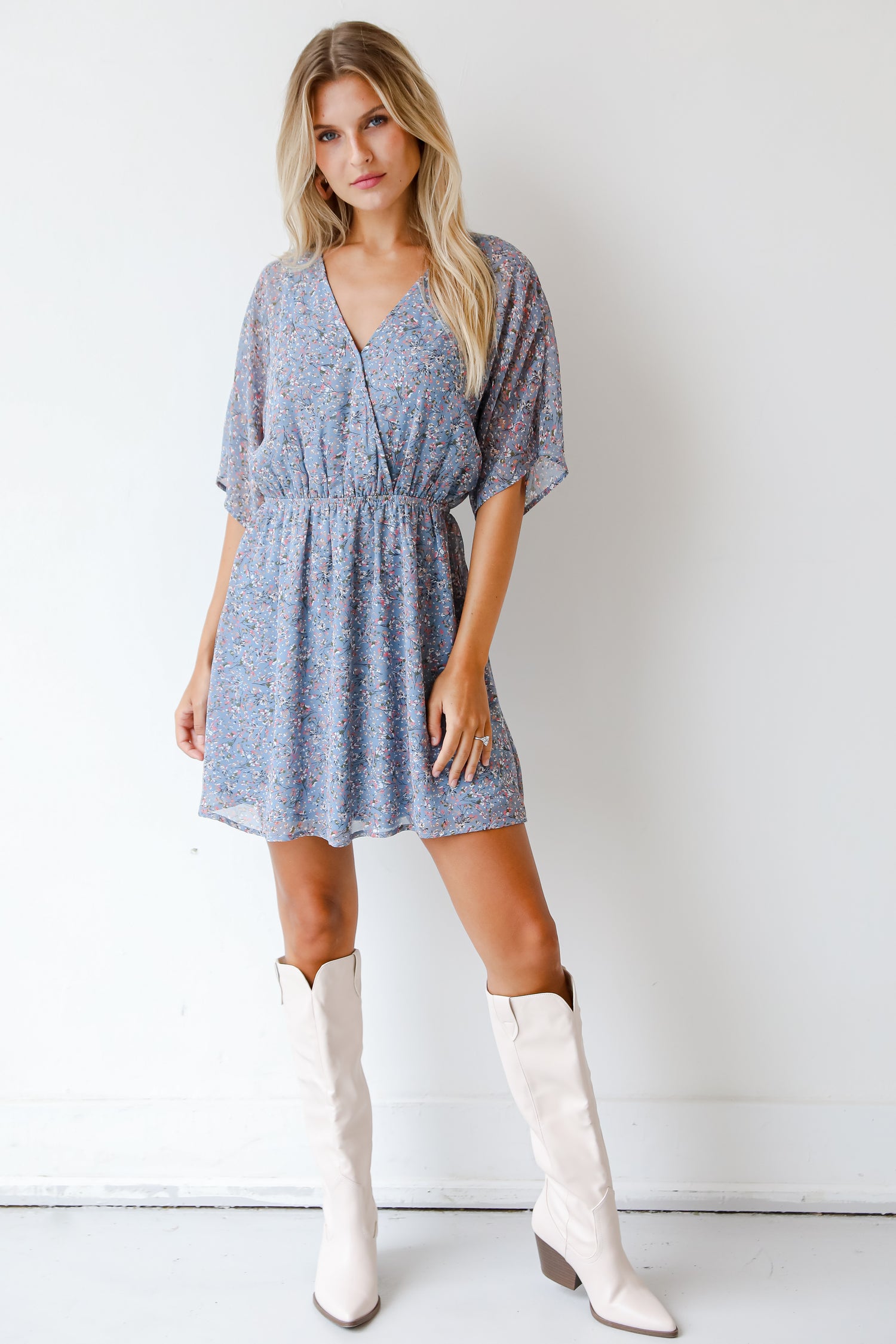 Floral Mini Dress on model