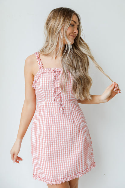 Gingham Mini Dress on model