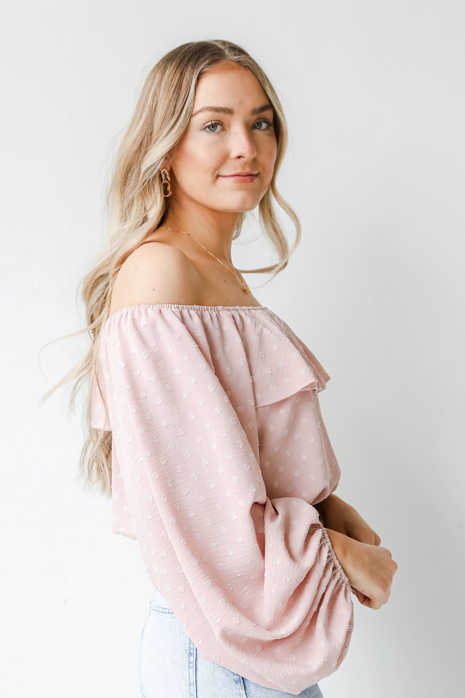 Swiss Dot Blouse side view