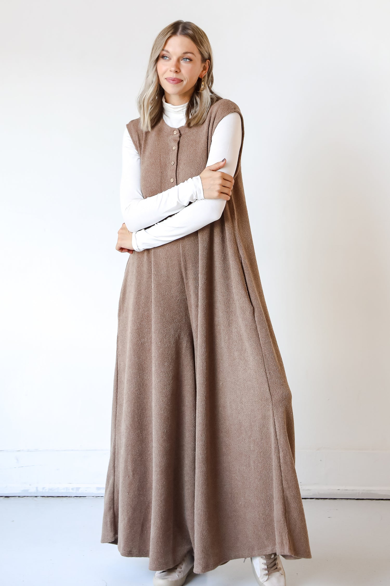 oversized baggy knit Jumpsuit front view