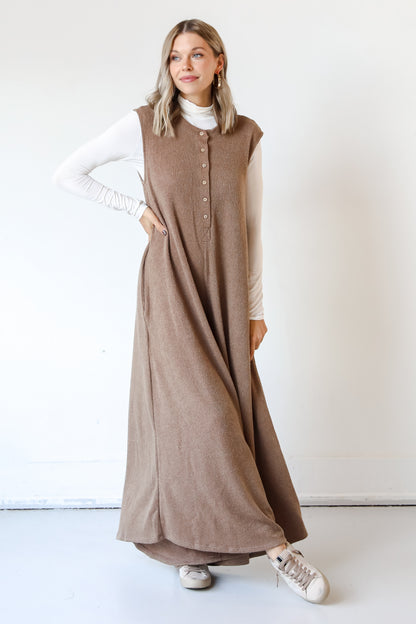 oversized baggy knit Jumpsuit on dress up model