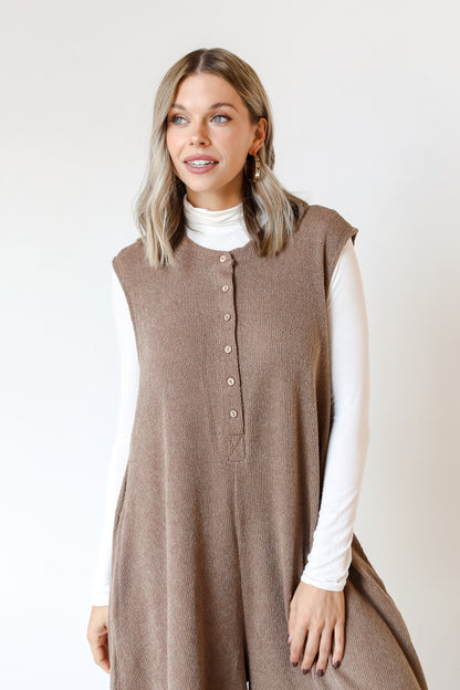 oversized baggy knit Jumpsuit close up