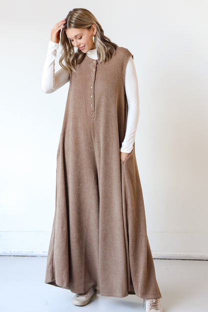 oversized baggy knit Jumpsuit on model
