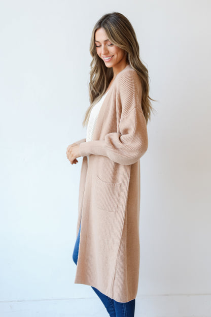 longline Sweater Cardigan side view