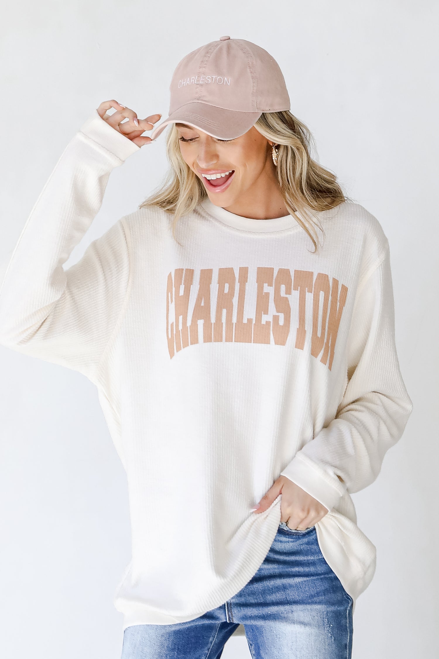 Charleston Corded Pullover front view