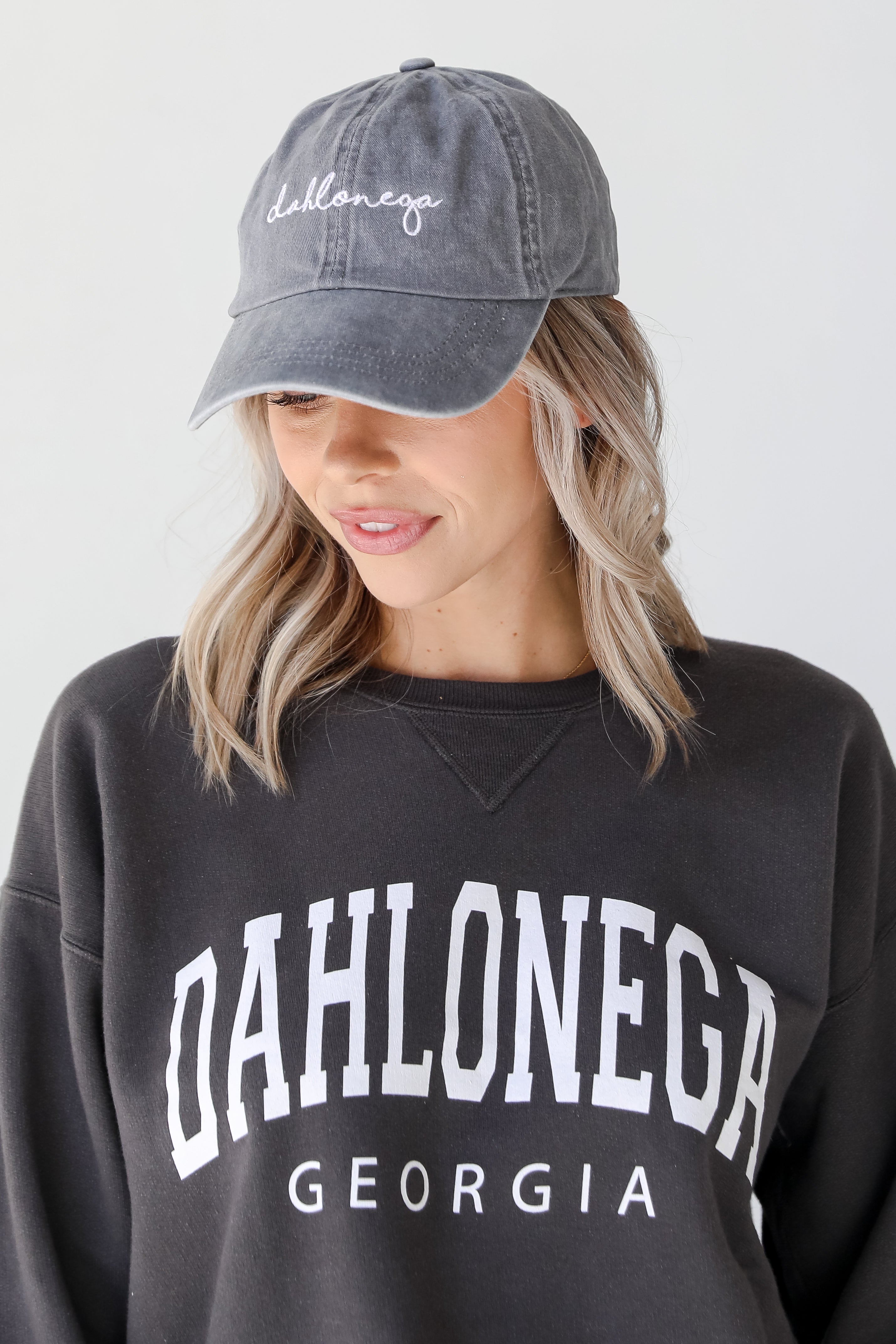 Dahlonega Script Embroidered Hat on model