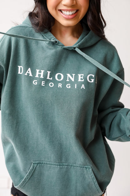 Teal Dahlonega Georgia Hoodie close up