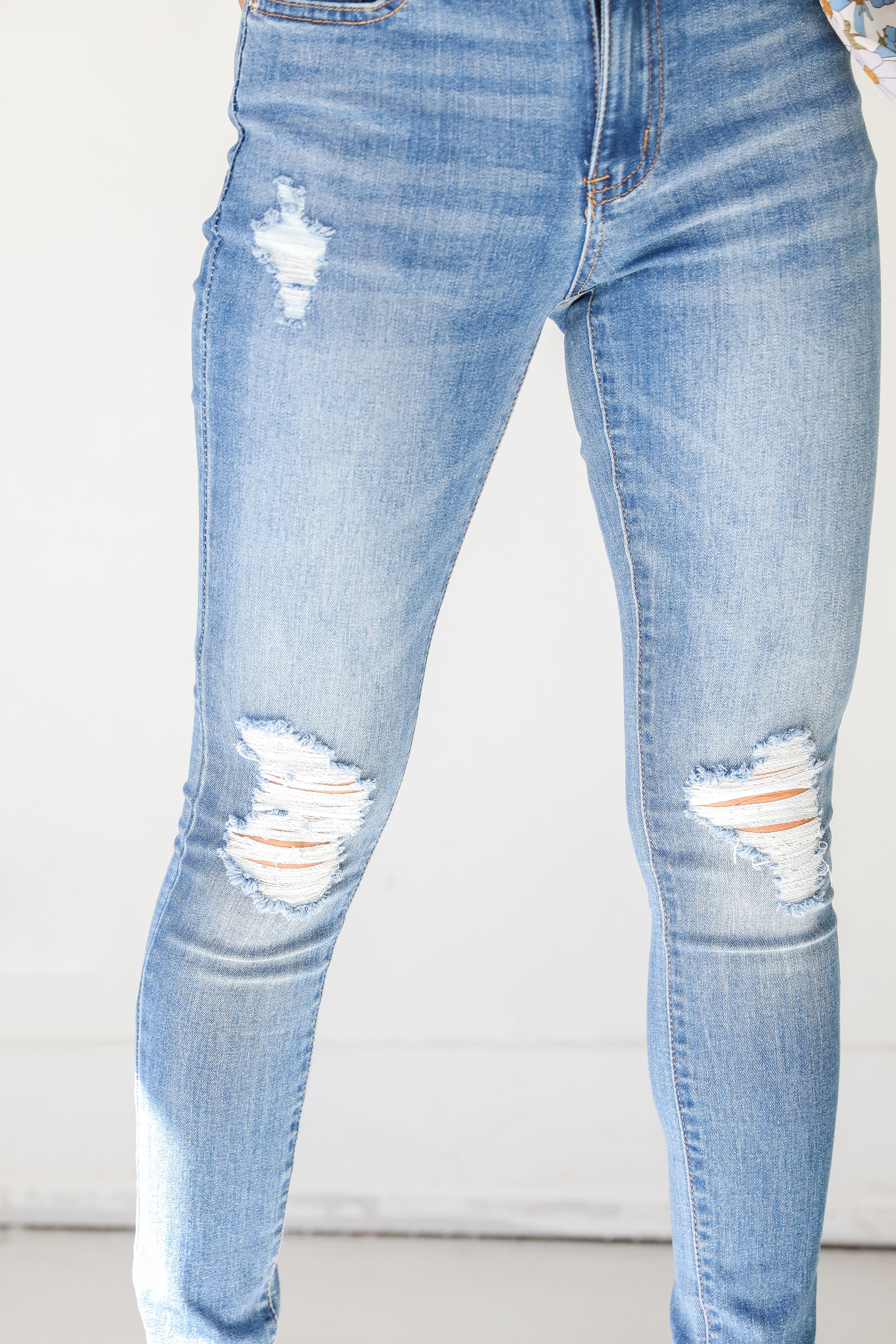 Distressed Skinny Jeans close up