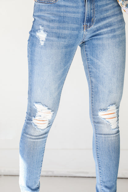 Distressed Skinny Jeans close up