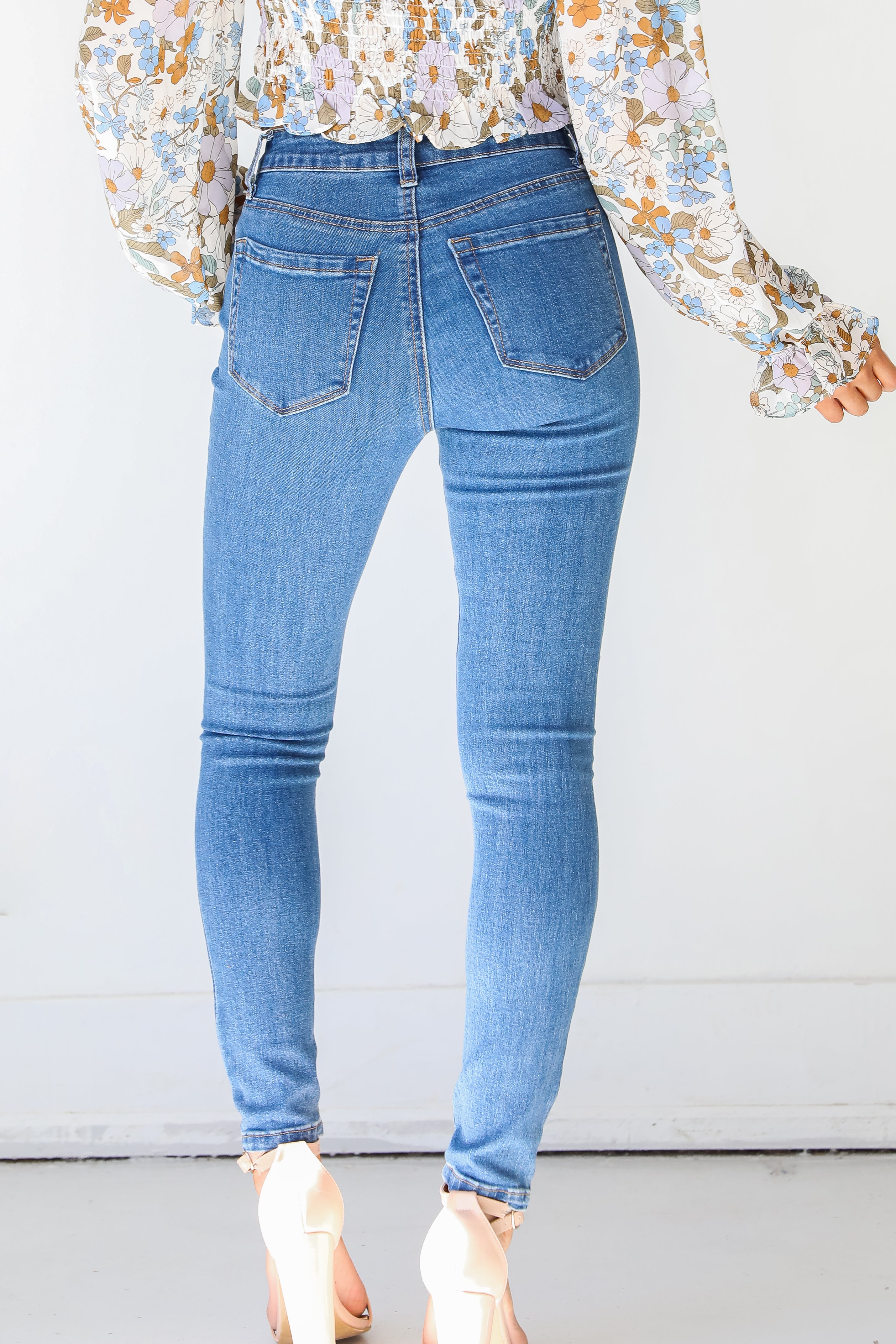Distressed Skinny Jeans back view
