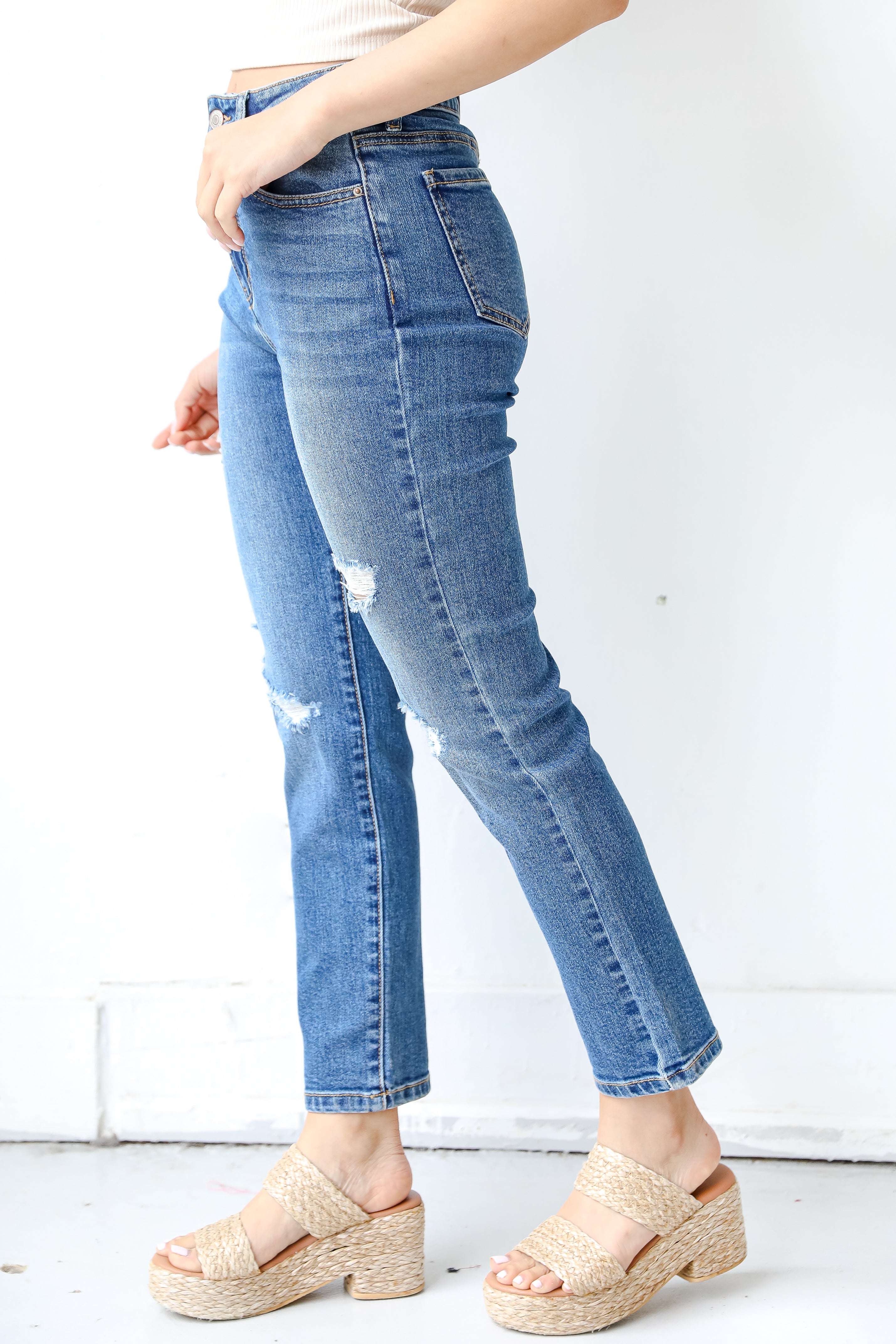 Distressed Mom Jeans side view