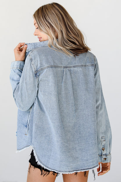 Distressed Denim Jacket back view