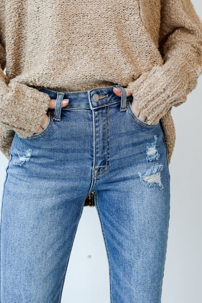 Straight Leg Jeans on model