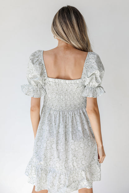 Floral Mini Dress back view