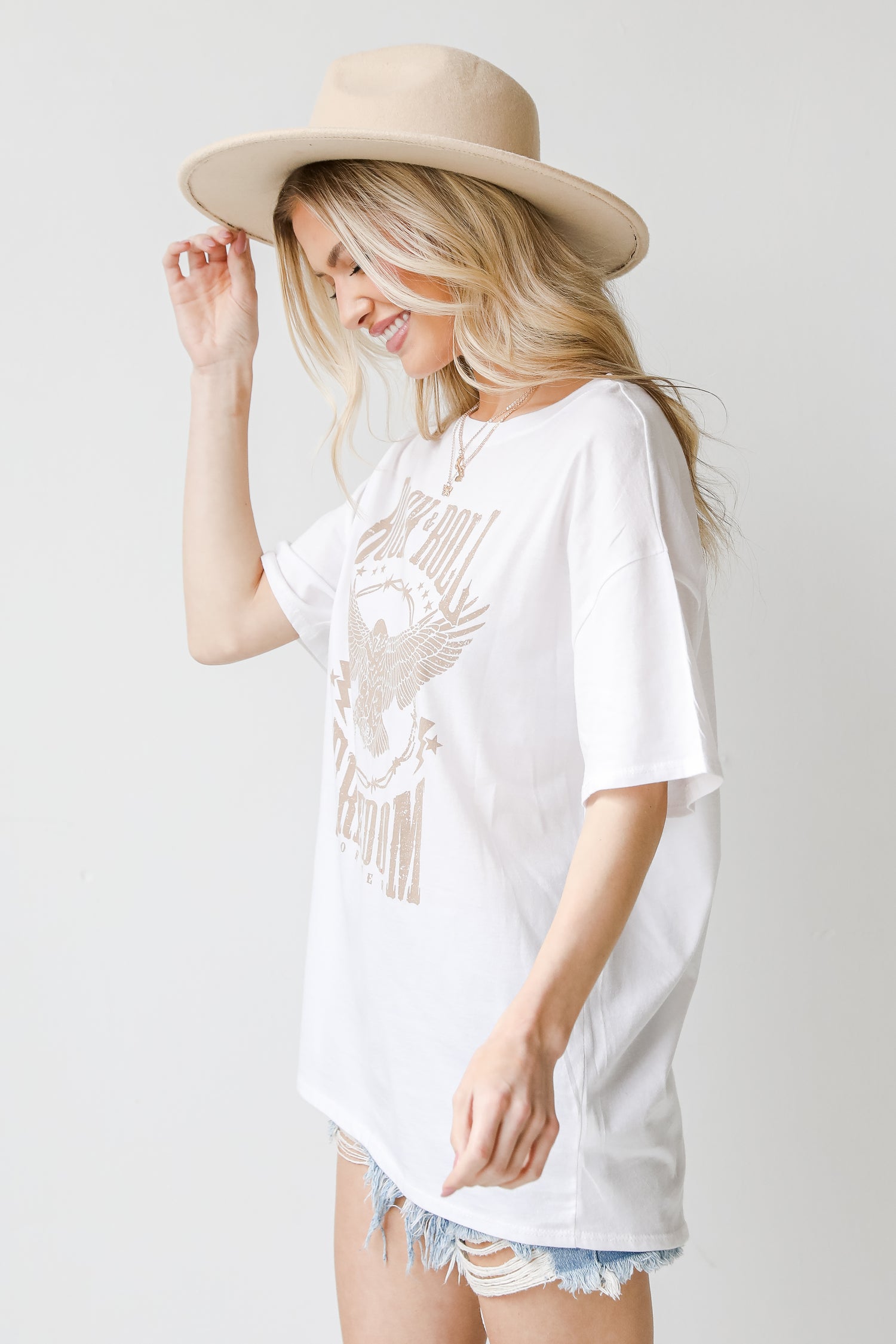 Rock &amp; Roll Freedom Forever Graphic Tee side view