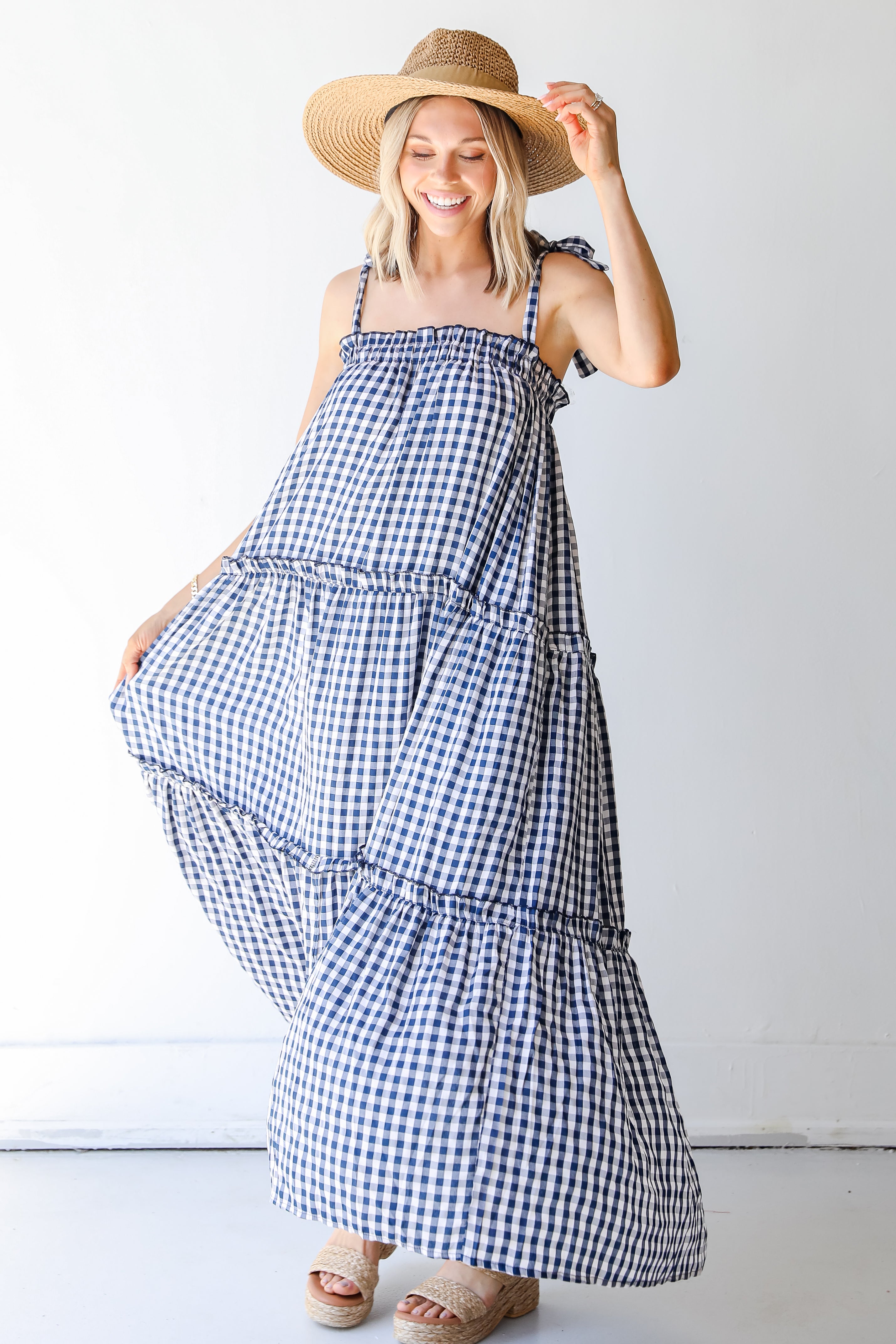 FINAL SALE - Perfect Dream Gingham Maxi Dress