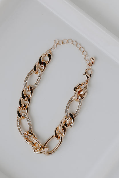 Gold Rhinestone Chain Bracelet from dress up