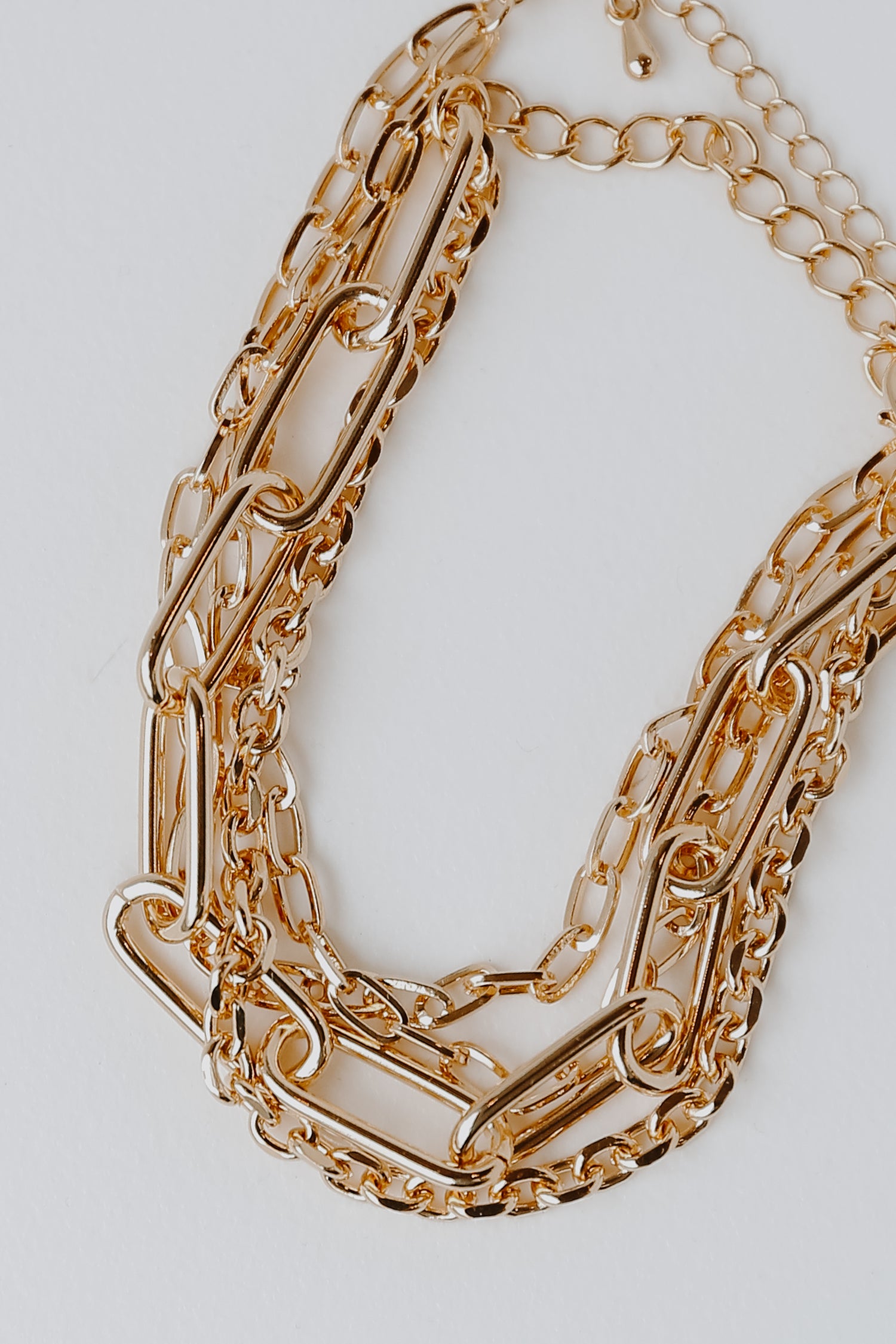 Gold Layered Chain Bracelet flat lay