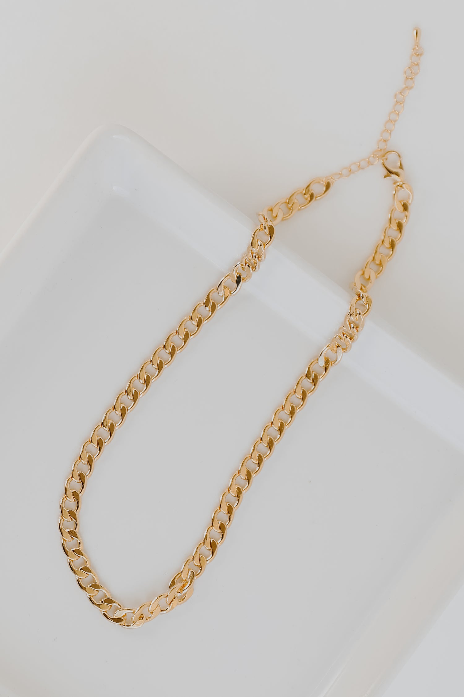 Gold Chain Necklace flat lay