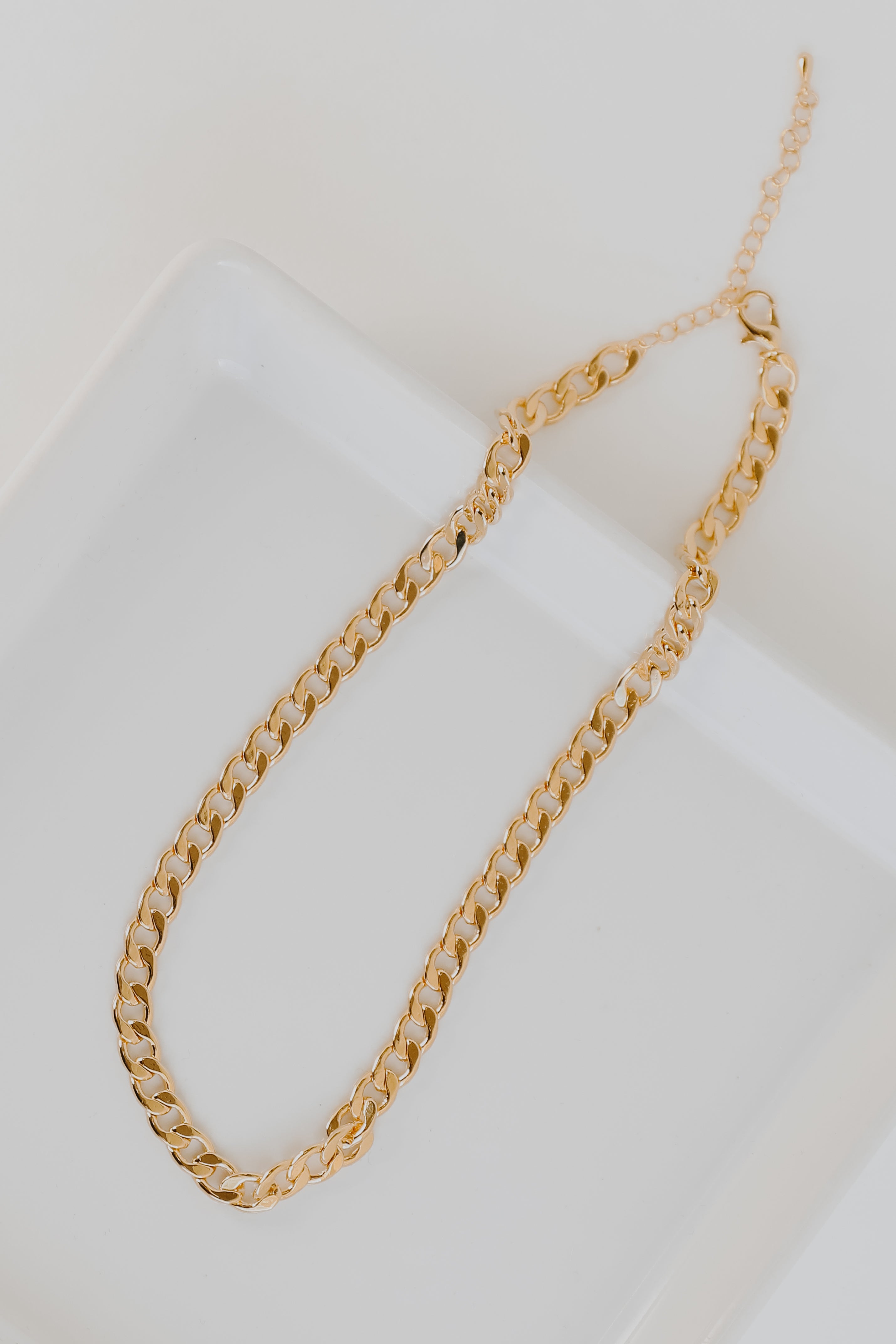 Gold Chain Necklace flat lay
