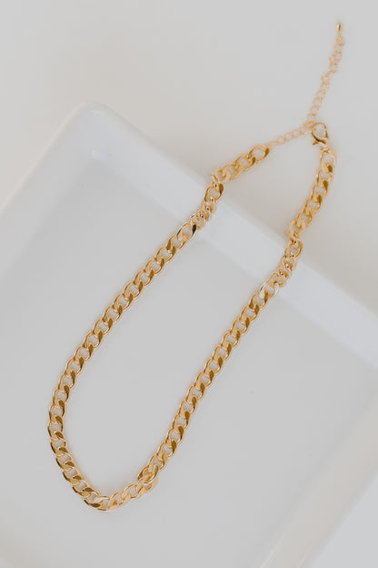 Gold Chain Necklace flat lay